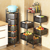 360 degree rotating vegetable basket storage rack Kitchen floor-to-ceiling multi-layer household multi-function fruit and vegetable storage rack