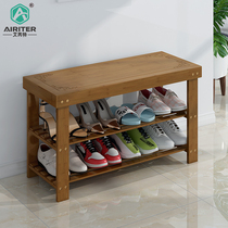 Shoe change stool shoe cabinet can sit on shoe stool solid wood storage stool home door storage modern simple multifunctional shoe rack