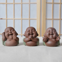 The garden tea pet ornaments boutique Zen little monk tea pets can raise purple sand to attract wealth Buddha tea table Tea Art small ornaments