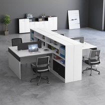 Guangdong Double Finance Desk 4 People Chair Composition Brief Staff Office Screen Staff Table Furniture