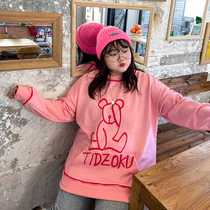 YUZI Fish House Large Size Women's Turtleneck Wear 2022 Spring New Fat MM Cartoon Print Loose Long Sleeve Jacket