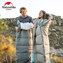 NH hustle portable outdoor envelope sleeping bag adult camping autumn winter thickened cold proof removable wash double warm