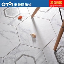 Otma marble Net Red Flower tile toilet tile non-slip floor tile bathroom background wall hexagonal tile floor tile