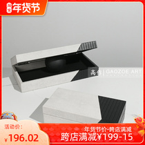 Modern minimalist leather jewelry storage box exhibition hall model room home living room desktop soft decoration box ornaments
