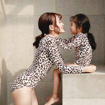 Children's Swimsuit Parent-Child Mother-Daughter Holiday Girl Girl Swimsuit One-piece Long Sleeve Sunscreen BAO WEN Swimsuit