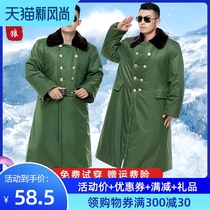 Military cotton coat medium-long cold-proof mens winter thickened overalls Yellow labor protection large quilted jacket cotton coat security coat