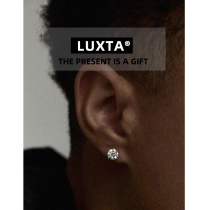 LUXTA pure silver mosanstone ear nail D color S925 silver decorated with European and American hip-hop men and women 1 2 carat inlaid with ear decoration