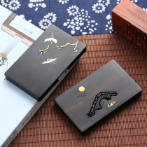 Classical Chinese style mahogany business card holder exquisite creative Ebony wooden copper inlaid business card box high-grade send men and women company souvenir business gifts customized lettering logo printing logo