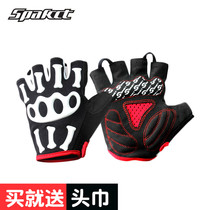 spakct Spak bicycle riding gloves Half finger summer mountain bike short finger Mens and womens cycling equipment skeleton