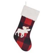 Solanduo High-grade plaid cloth embroidered deer Christmas socks gift bags gift bags Christmas tree decorations