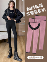 JOLIMENT plus velvet shark pants womens outer wear leggings high waist waist belly lift hips warm skinny yoga Barbie pants
