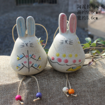 Cute new super-buddy hand-made ceramic long-ear rabbit hangs Japanese and Korean popular trinkets big ceramic wealth tree