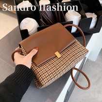 Sandro Ifashion small bag women 2021 new fashion versatile crossbody shoulder bag soft leather small square bag