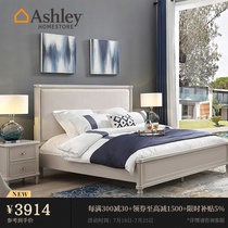 Ashley Aishuli American solid wood bed Double bed 1 8 meters simple hotel bed Master bedroom light luxury princess bed