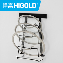 Hangao stainless steel kitchen shelf black hole-free wall knife holder seasoning storage rack hook pendant hanging rod