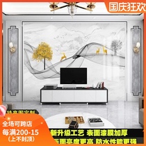 Imitation marble UV sheet pvc TV background wall microcrystalline board wood veneer bamboo fiber painting modern simplicity