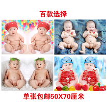 Cute boy baby poster photo photo wall stickers pregnant women prenatal twins Dew bird baby pictorial doll