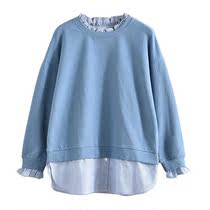 Fold up and fold 2021 Lujias new cotton stitching sweater is of good quality
