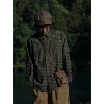 Crisis Youth retro check long sleeve shirt men and women Japanese loose plaid thick warm shirt shirt autumn
