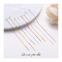S925 pure silver box chain ear line with needle opening and closing opening circle long section ear decoration diy accessories handmade material ornament