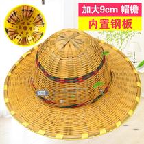 Hard hat site summer bamboo woven breathable eaves Engineering construction sun visor sun hat protective artifact
