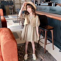 UK Next kiss Girls Dresses Summer Childrens Princess Dress Foreign style Net Red Childrens suit Skirt