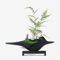 Sales office front desk new Chinese simple modern immortal moss green plant bonsai plant model room porch floral ornaments