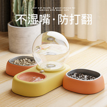 Cat Bowl double bowl automatic drinking cat food basin dog Rice Bowl dog bowl anti-knock cat cat food bowl dog basin pet supplies