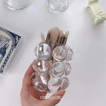ok holiday * Korea ins wind with the same round ball glass pen holder niche decorative makeup brush bucket desktop storage