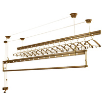 Sun Dele lifting clothes hanger hand-cranked three-bar clothes drying rack balcony double-bar with clothes support