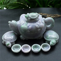 Myanmar A cargo explosion ice inlaid spring belt jade pendant Seiko Jade teapot other hanging Taobao live broadcast