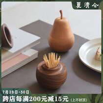 Mountain house 丨 Pear toothpick box personality creative cute toothpick tube household restaurant wooden fruit fork box ornaments