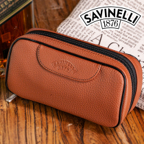 SAVINELLI PIPE accessories kit COWHIDE leather Two portable pack COMES with a cigarette bag