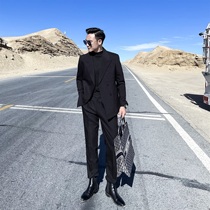 (DAIO ETHAN) British mens collar double row suit suit set simple Business Mens high suit jacket