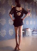 BlingC Latin dance practice suit sexy halter top can be used with adult dance practice beautiful back cool and breathable
