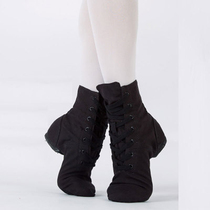 Canvas High Bunch Dance Shoes Folk Dance Jazz Boots Soft Base Shoes Performance Practice Shoes Men And Women Half High Cylinder Jazz Boots