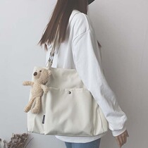 Commuter bag female large capacity canvas bag female summer minority leisure shoulder bag Korean version of college students class school bag