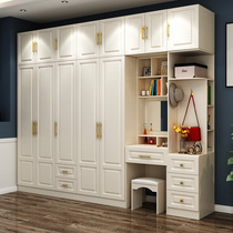 Modern simple wardrobe small family bedroom cabinet rental storage with dresser wooden wardrobe