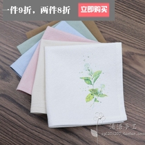 Handkerchief cotton custom name soft handkerchief Chinese style sweat-absorbing cotton women wipe sweat with hand gift Jasmine