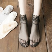 3-5 Double Spring Summer and Autumn Lace Lace Stockings Children Korean version of mid-tube stockings mesh gauze sexy socks