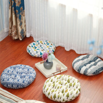 Cotton linen computer chair dining chair tatami round cushion office cushion thick student bench rattan chair Butt seat cushion