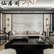 Light luxury atmosphere sofa combination New Chinese zen solid wood furniture Living room Home office Guest sofa customization