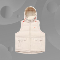 Li Ning winter hooded vest 20 winter new womens sports fashion loose warm down vest AMRQ014-1