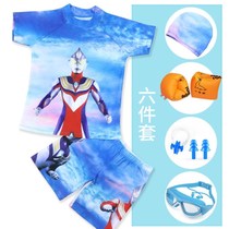 Swimsuit 2021 new childrens male Ultraman suit spider-man large and medium childrens swimming trunks flat angle student training