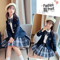 jk uniform girls genuine autumn suit skirt children primary school students spring and autumn college style sub-suit three-piece suit