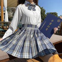 Girls foreign style JK uniform children gk10 year old suit long sleeve 11 short sleeve white shirt plaid skirt school uniform childrens clothing tide