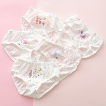Organic cotton panties for girls cute cartoon print briefs 2-12 years old baby cotton underwear five-strip
