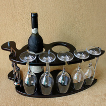 Promotional wooden wine rack red wine rack creative European grape solid wood wine rack wine glass holder upside down wine cabinet ornaments