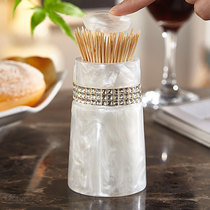 Simple toothpick box Restaurant creative personality automatic cotton swab box European living room push-on household dust-proof toothpick tube