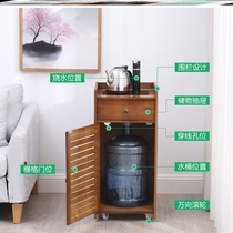 Mobile small coffee table tea table side cabinet tea maker solid wood household tea table kettle integrated tea cabinet shelf
